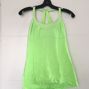 Lululemon neon tank top with built in bra (sz 6)